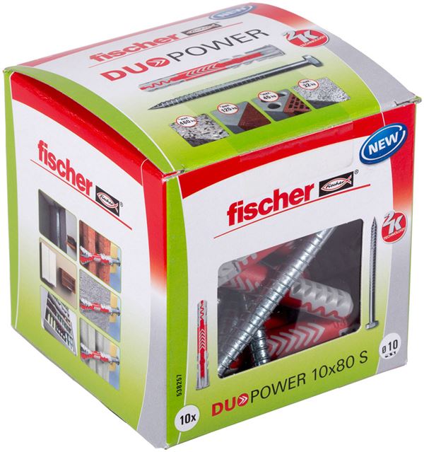 Universaldübel DUOPOWER 10 x 80 S DIY m. Schraube 10Stk/Pack 24Pack/Kart 14Kart/Pal, Z538257