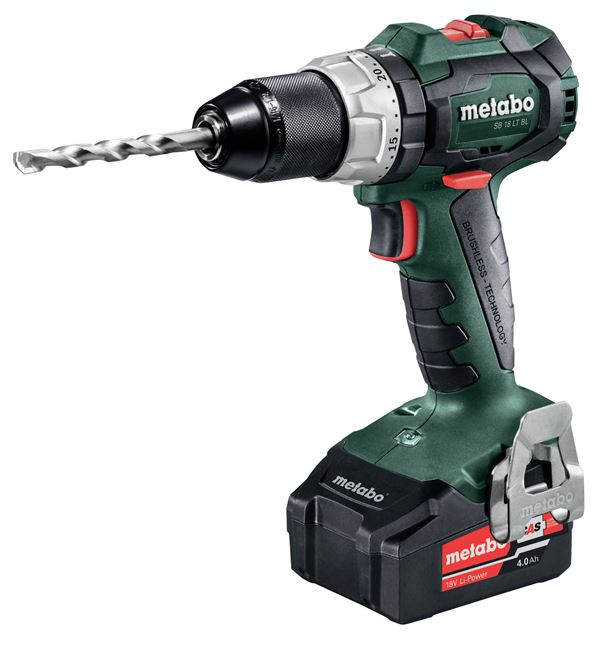 =81= Aku-udarno vrtalni vijačnik METABO SB 18 LT BL 18V 4,0Ah Li-Ion z 2 Aku baterijama, kovček, Z602316500