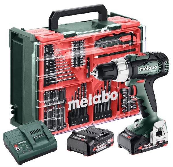 =81= Akku-Schlagbohrmaschine-Set METABO SB 18 L 18V 2,0Ah Li-Power m. 78-tlg. Zubehör-Set, Z614053710