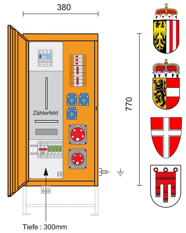 Gradbena elektro omara OÖ/SBG/WIEN/VLBG M-AVEV 35/11-3/V1/A, Z690000001