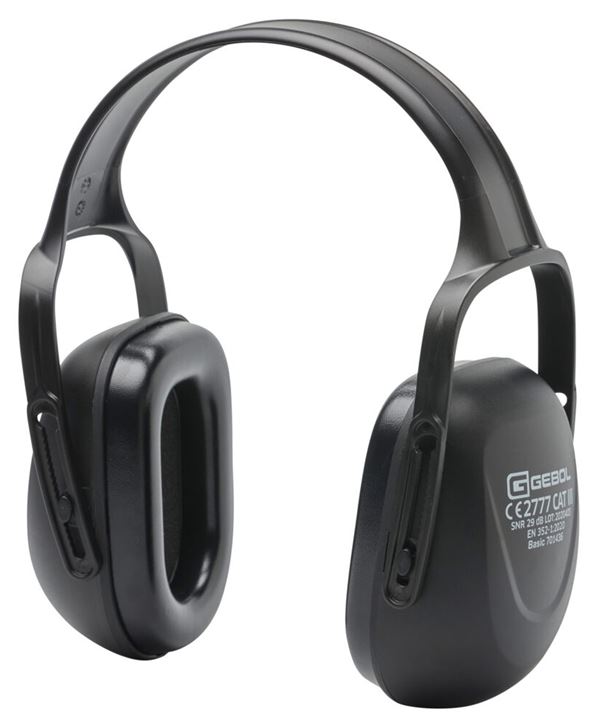 Kapselgehörschutz BASIC PLUS schwarz mit Kopfbügel, SNR 29dB, EN352-1, VPE6/24, Z701436