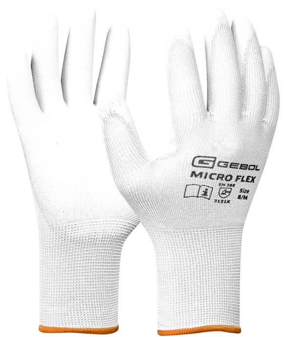 Montagehandschuh NANO FLEX, weiß, nahtlos, EN388, Gr. 8, VPE12/120, Z709242