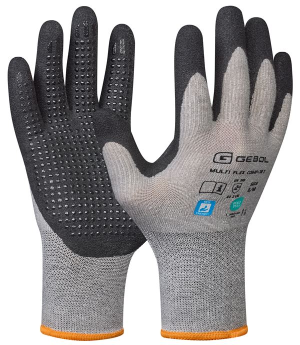 Montagehandschuh MULTI FLEX COMFORT, grau/schwarz, nahtlos, EN388, Gr. 11, VPE12/72, Z709579