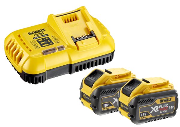 =80= AkuPlus-Set DEWALT® DCB118X2 2x54V FLEXVOLT 9,0Ah bateriji + polnilec, ZDCB118X2-QW