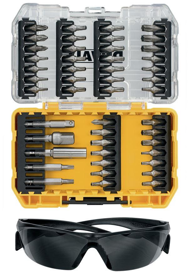Bit-Set-nastavki DEWALT® 47-delni PZ/PH/TORX magnetno bitno držalo, zaščitna očala P5, ZDT70704-QZ