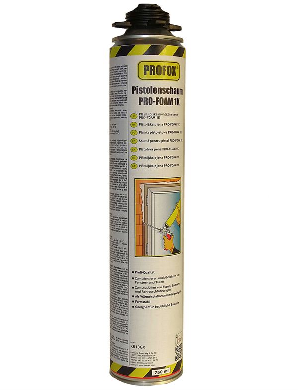=§= Pištolska PU pena PRO-FOAM 1K 750ml 12kos/karton 70kart/pal, ZKR13GX