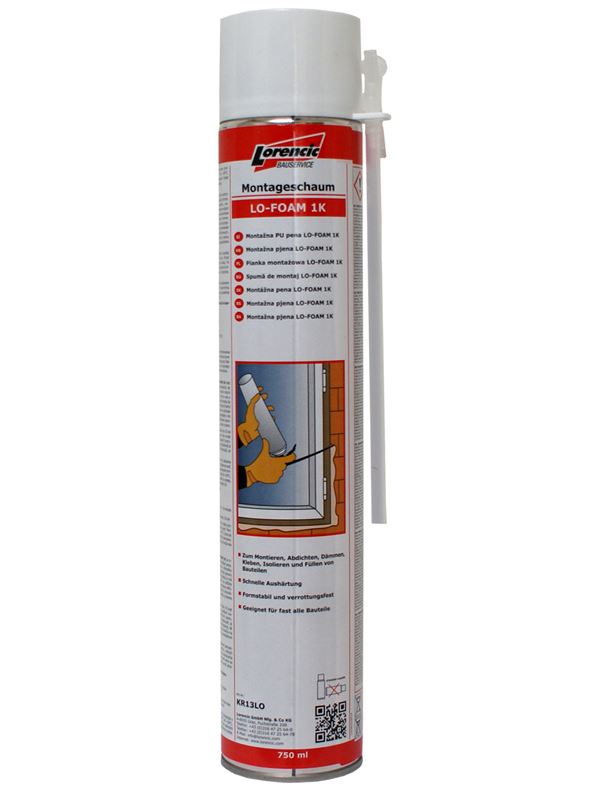 =§= Montažna PU pena LO-FOAM 1K 750ml 12kos/karton 70kart/pal, ZKR13LO