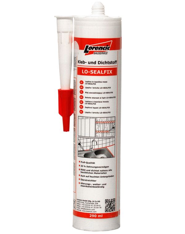 Lepilna in tesnilna masa LO-SEALFIX bela 290ml 12kos/karton 120kart/pal, ZKR186LO