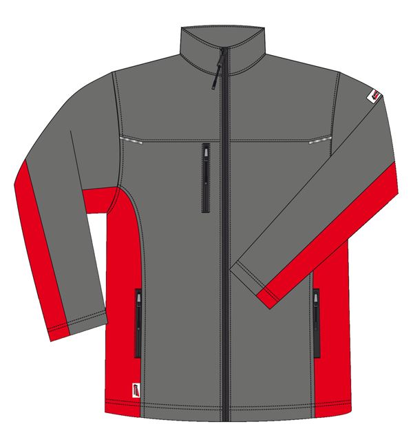 Softshell-Jacke LO-ACTIVE anthrazit/rot 300 g/m² Gr. 52 VPE5, ZLO-ACTAR-SJ52