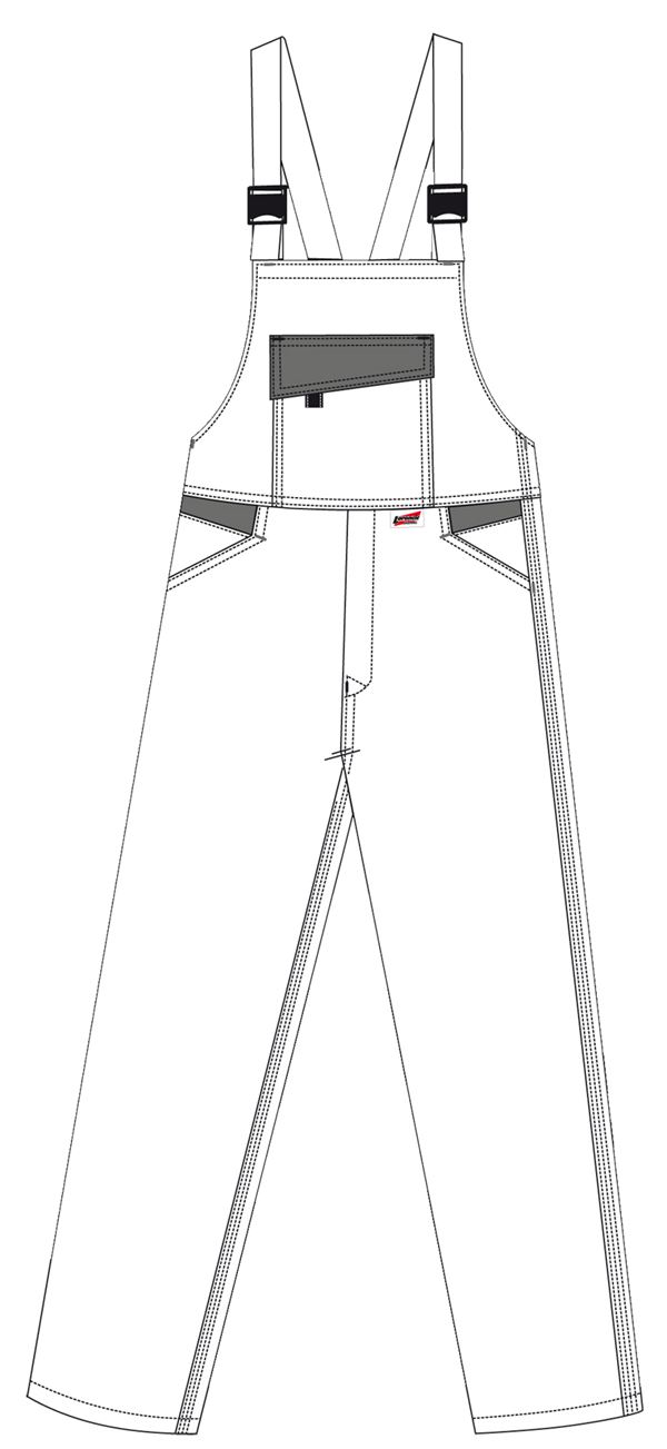 Hlače z naramnicami LO-ACTIVE bele/antracit 245 g/m² vel. 62 P5, ZLO-ACTWA-LH62