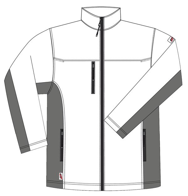 Softshell-Jacke LO-ACTIVE weiß/anthrazit 300 g/m² Gr. 48 VPE5, ZLO-ACTWA-SJ48