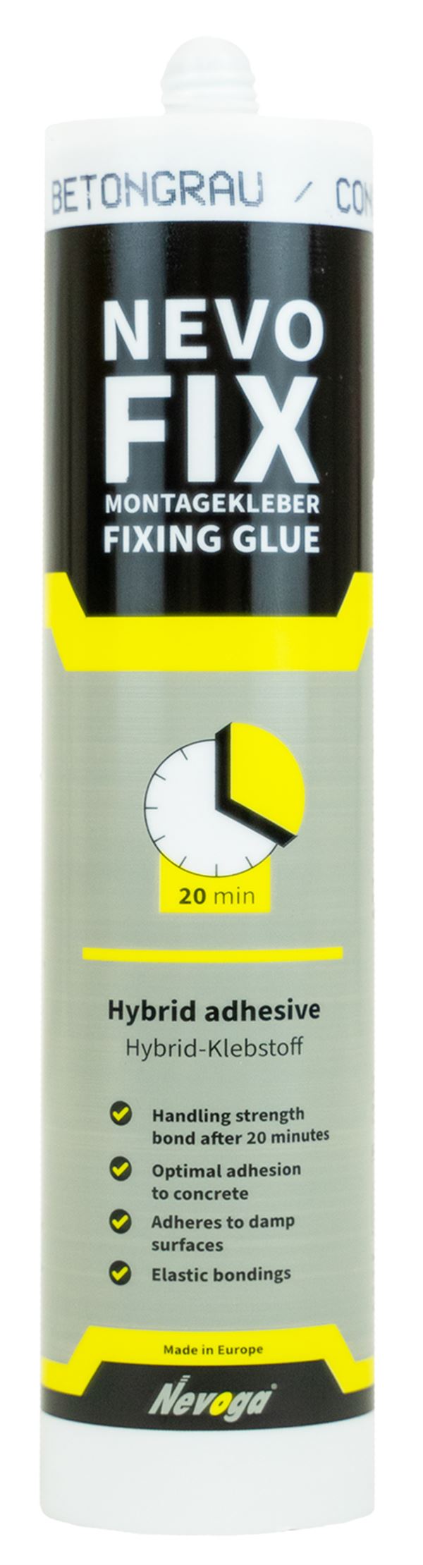 Lepilo NEVOFIX betonsko siva 310ml za ca. 10m traka, 20kos/kart, 54kart/pal, ZNSMK